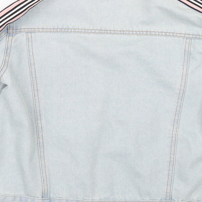 Studio Denim Womens Blue Striped Denim Jacket  Size 8