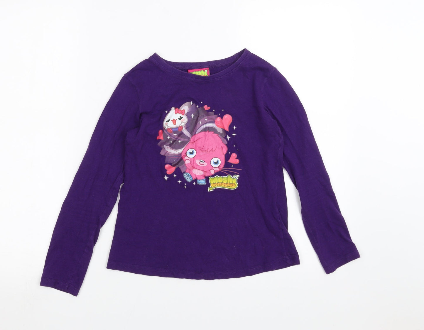 Moshi Girls Purple   Basic T-Shirt Size 9-10 Years  - Moshi Monsters