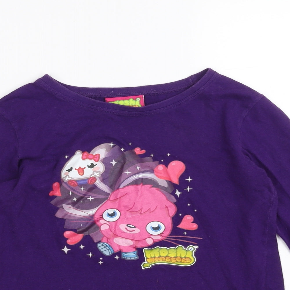 Moshi Girls Purple   Basic T-Shirt Size 9-10 Years  - Moshi Monsters