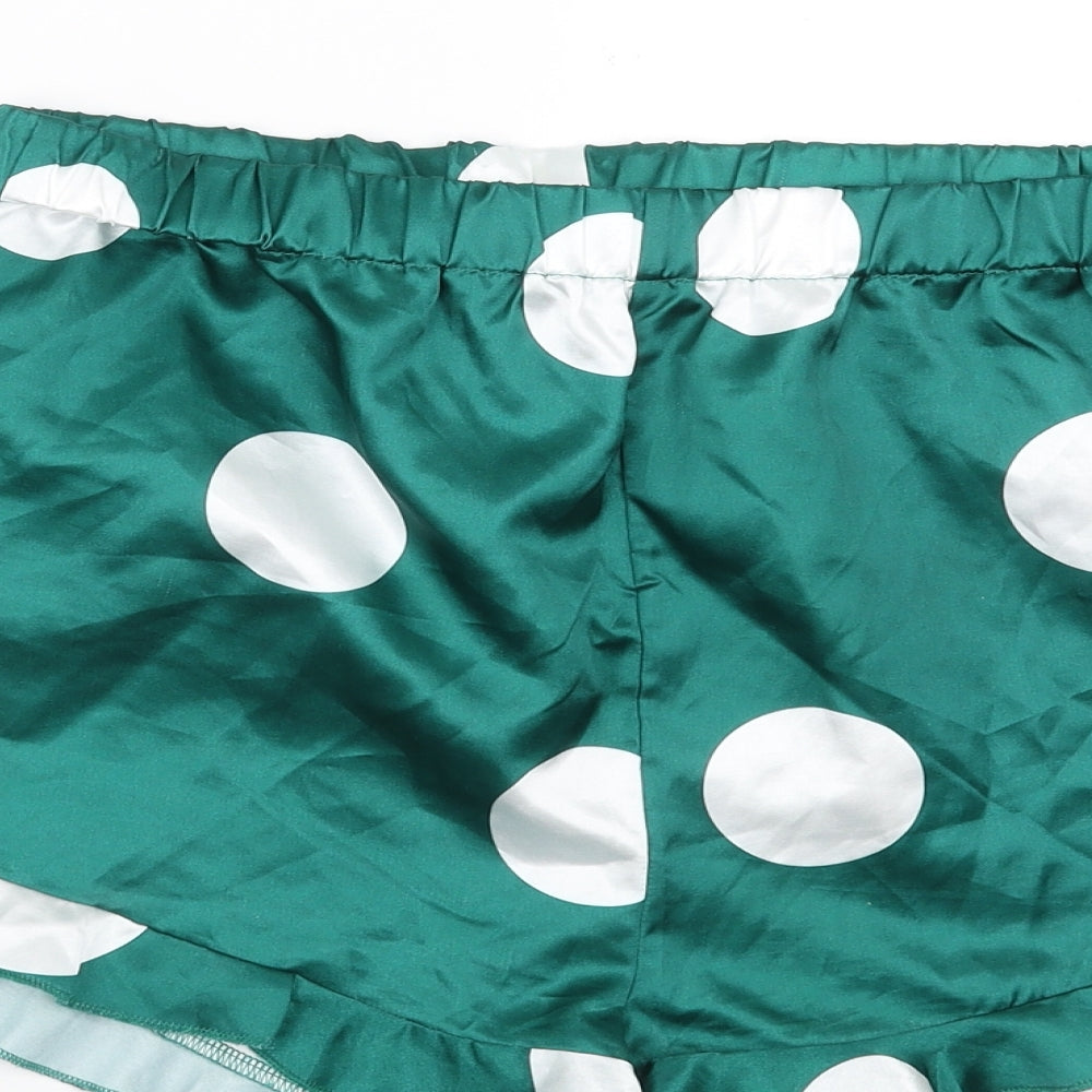 Nasty Gal Womens Green Polka Dot   Sleep Shorts Size 8