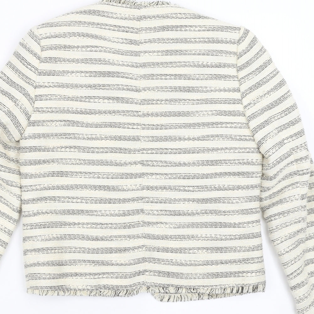 Papaya Womens Ivory Striped  Jacket  Size 8