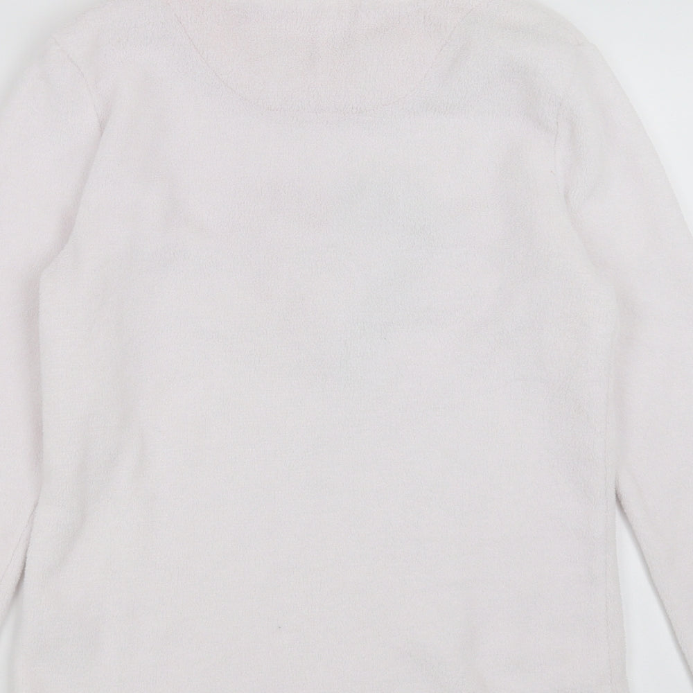 Warm & Cosy Womens White Solid  Top Pyjama Top Size S  - candy canes