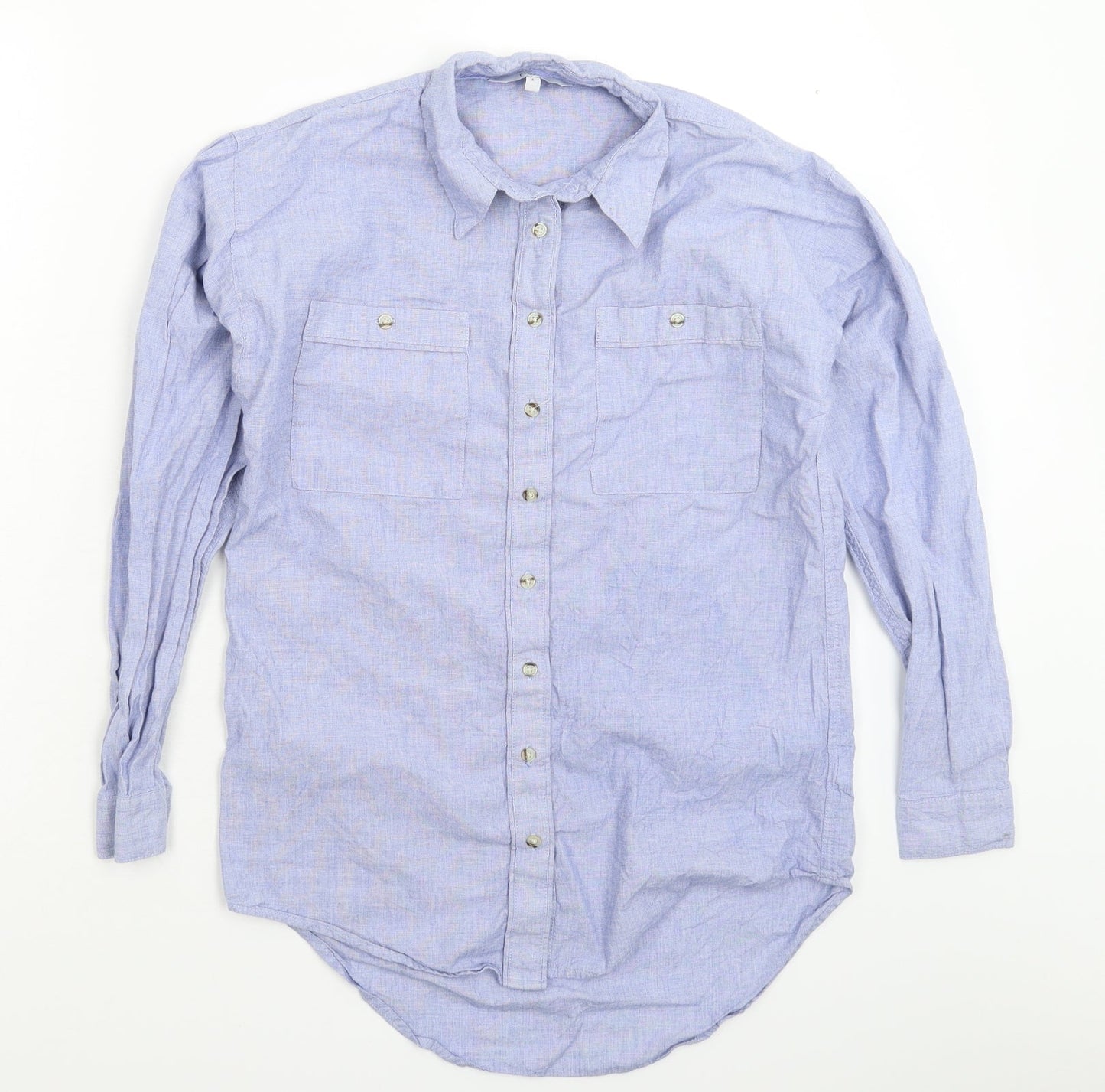 NEXT Womens Blue   Basic Button-Up Size 6  - Oversized