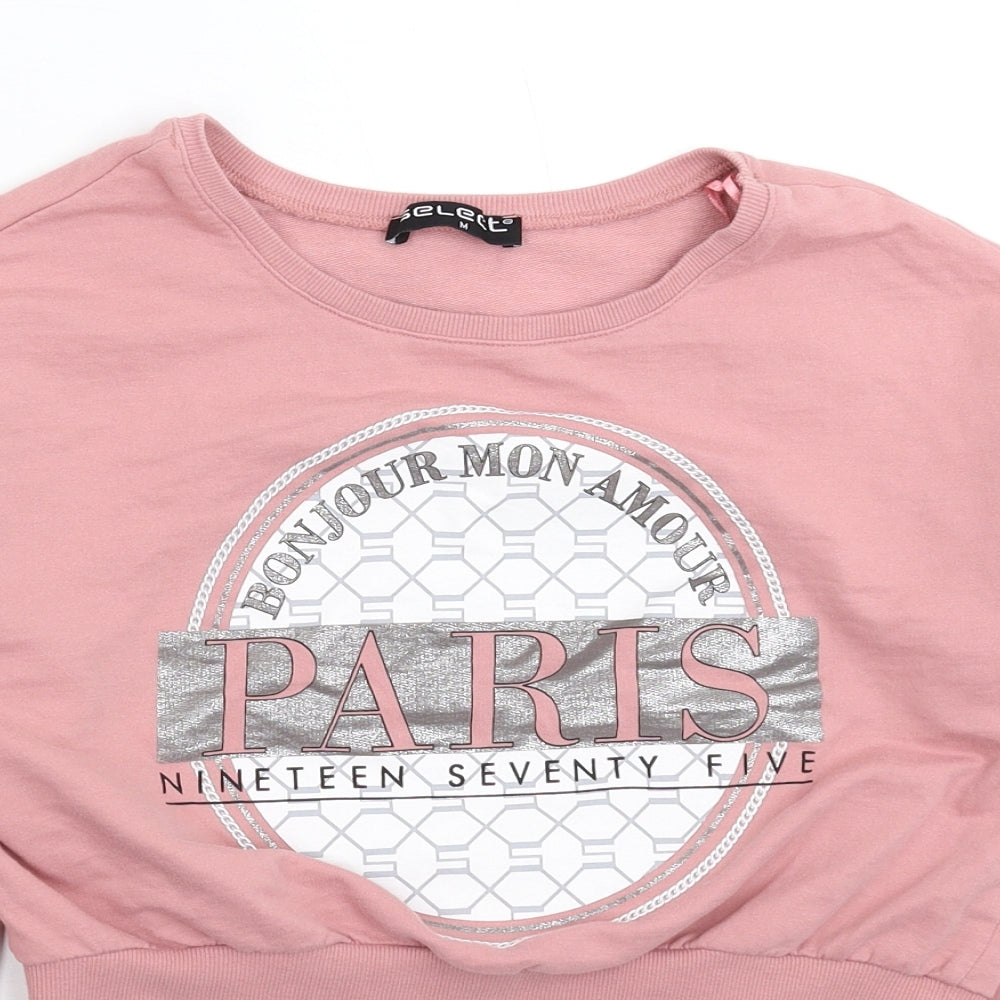 Select Womens Pink   Pullover Sweatshirt Size M