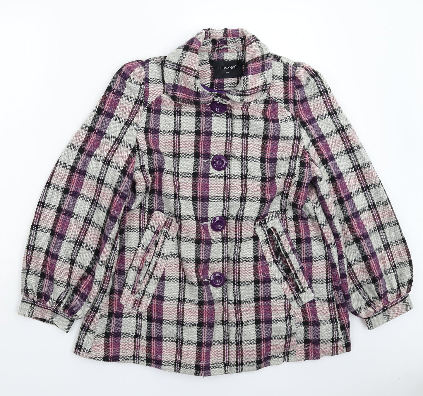 Atmosphere Womens Grey Check  Jacket Blazer Size 10