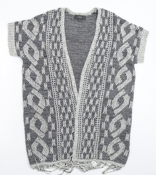 NEXT Womens Grey Geometric Knit Cardigan Jumper Size 10