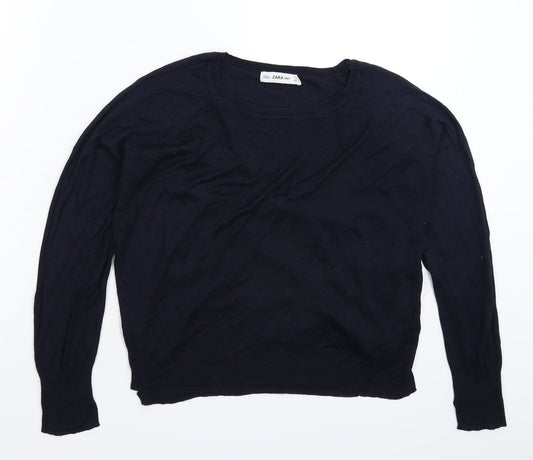Zara Womens Blue  Knit Pullover Jumper Size S