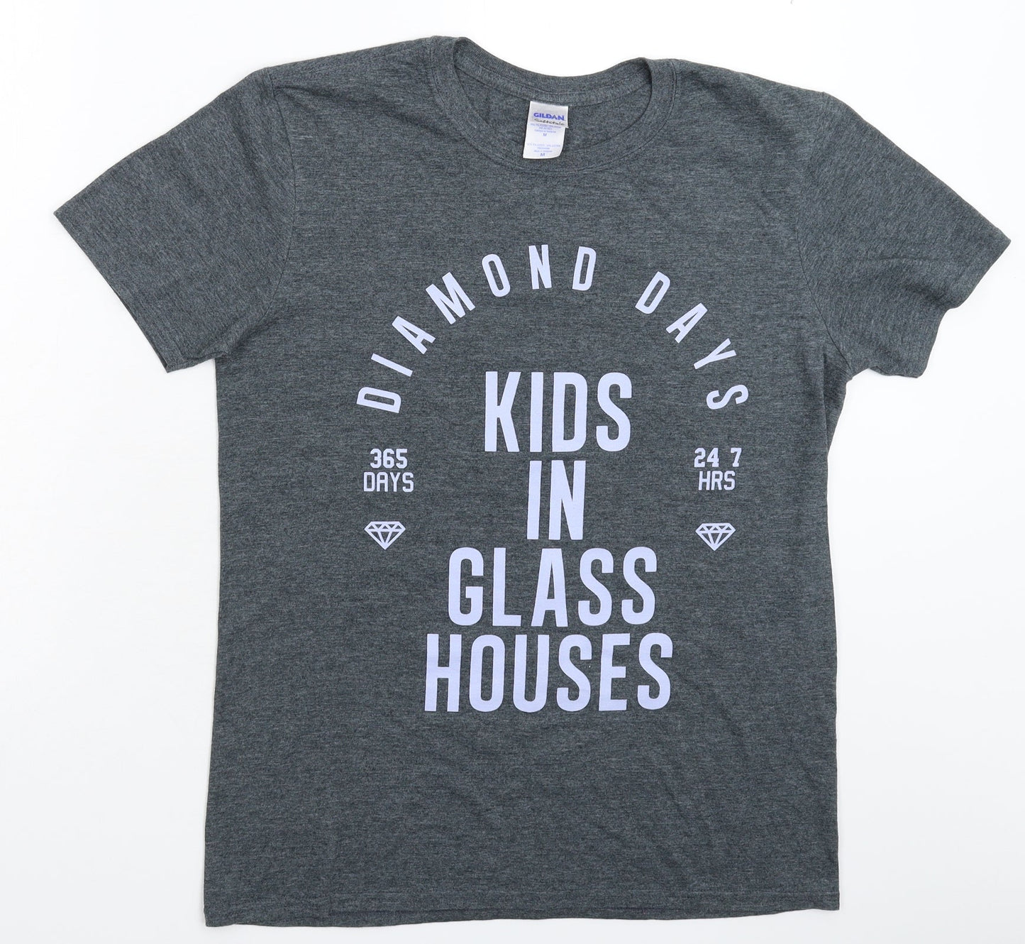 Gildan Mens Grey    T-Shirt Size M
