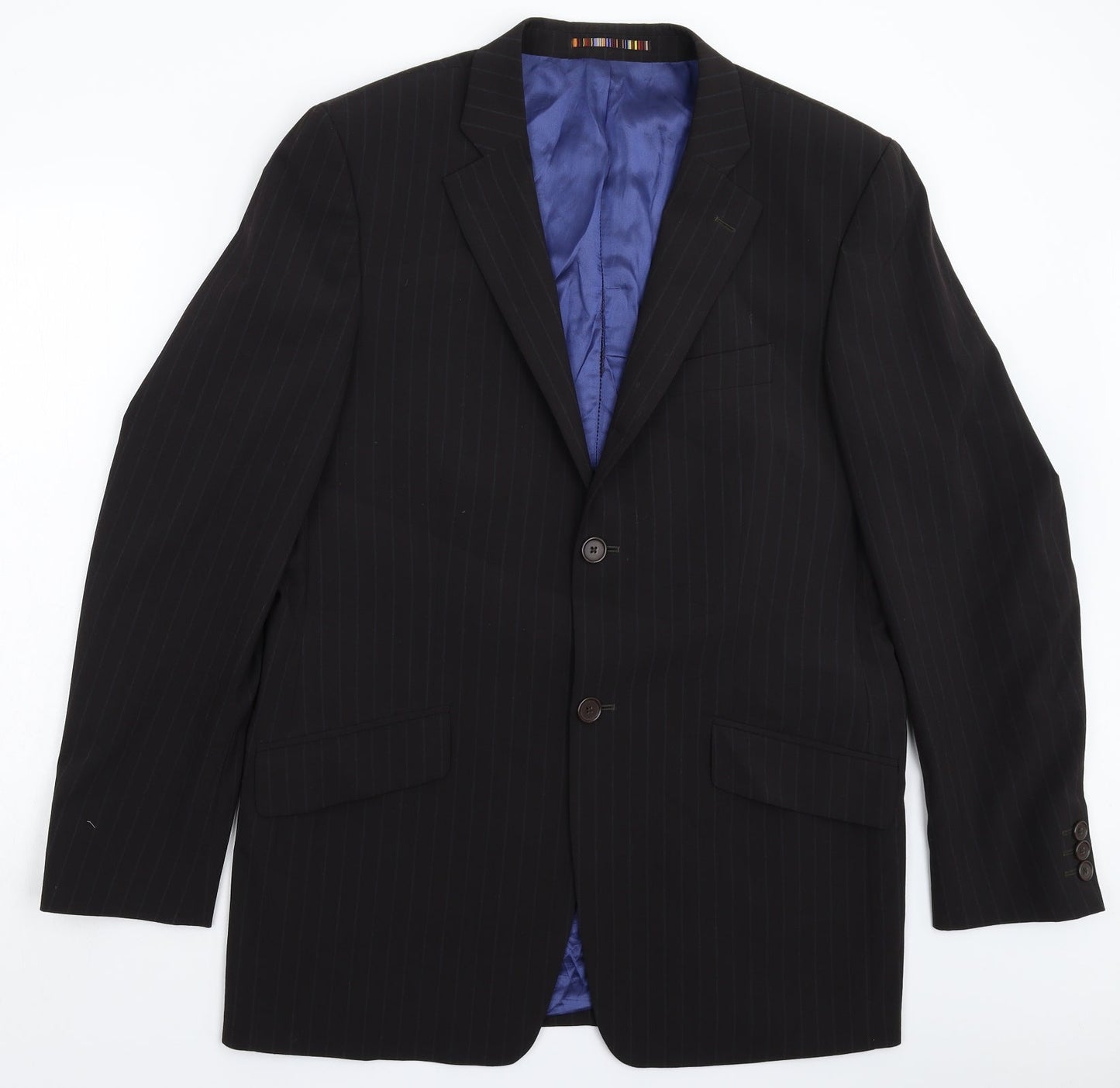 River Island Mens Black Striped  Jacket Suit Jacket Size 42