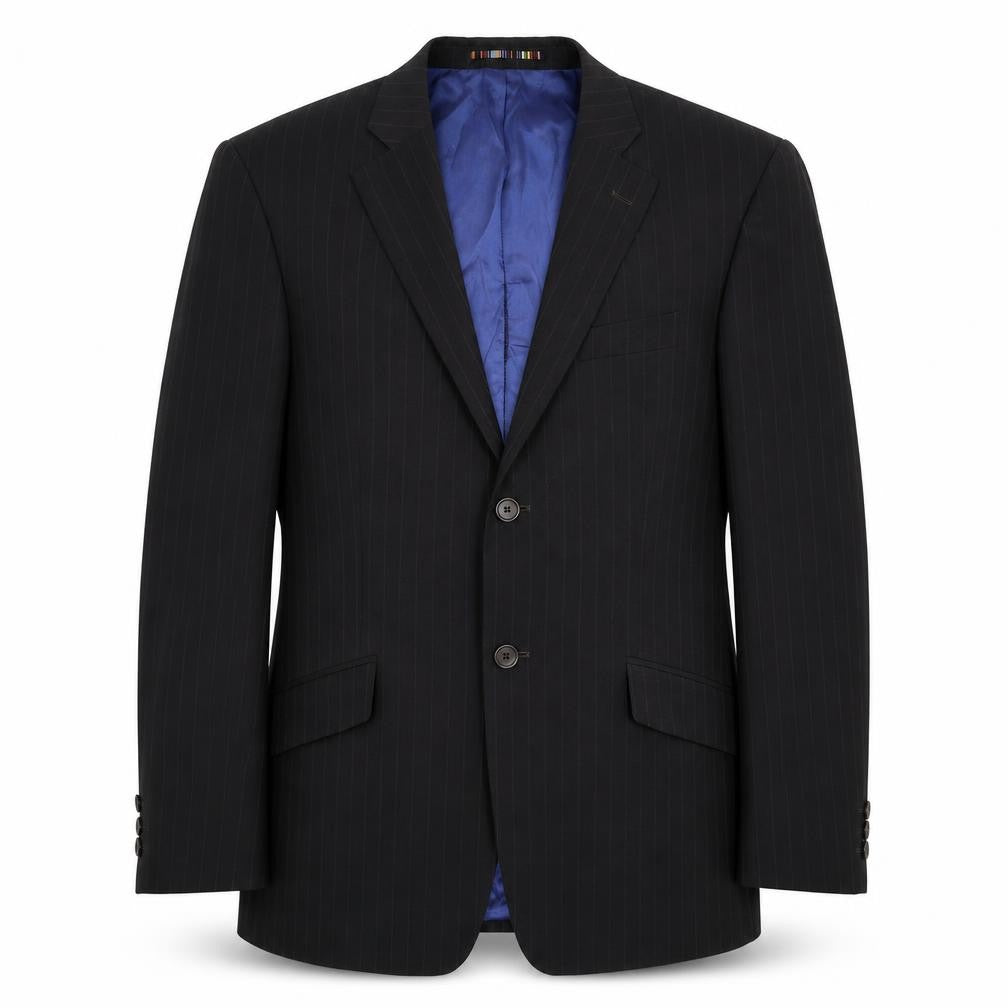 River Island Mens Black Striped  Jacket Suit Jacket Size 42