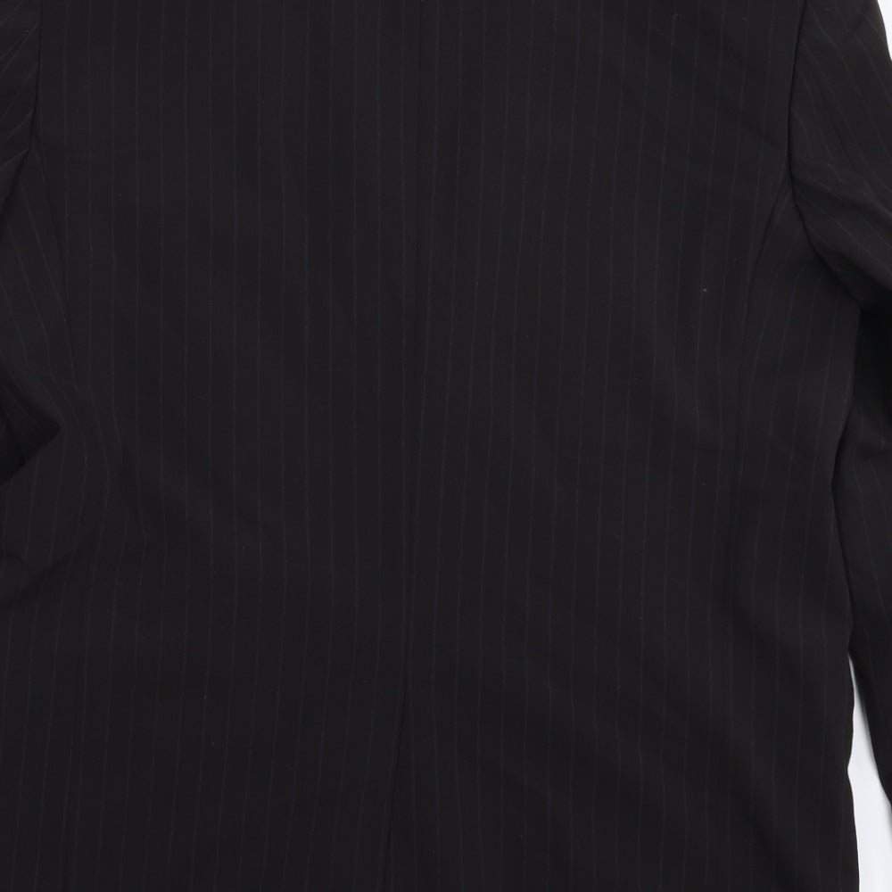 River Island Mens Black Striped  Jacket Suit Jacket Size 42