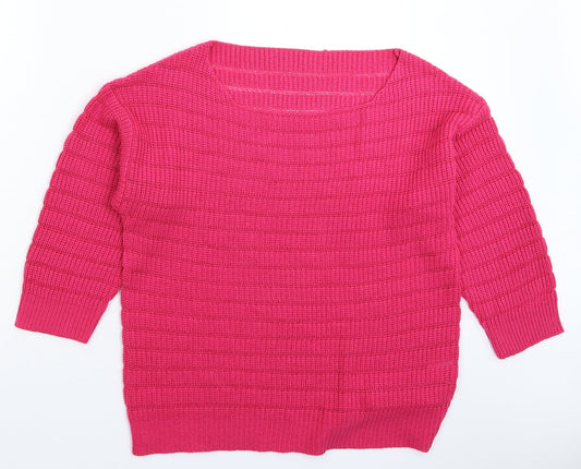 Preworn Womens Pink  Knit Pullover Jumper Size L