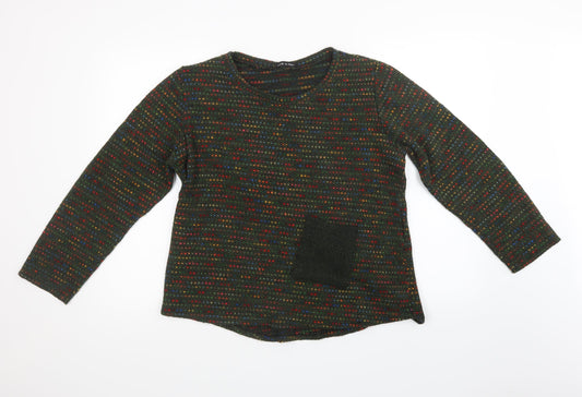 Preworn Mens Green Geometric Knit Pullover Sweatshirt Size S