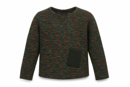 Preworn Mens Green Geometric Knit Pullover Sweatshirt Size S