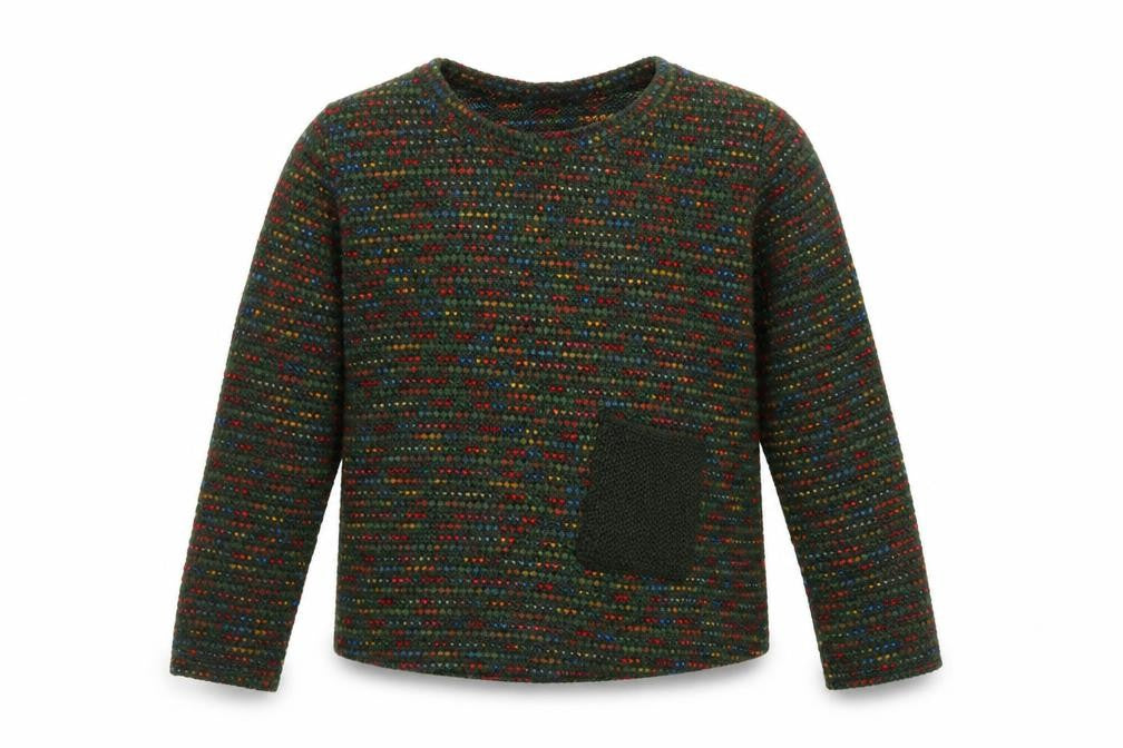 Preworn Mens Green Geometric Knit Pullover Sweatshirt Size S
