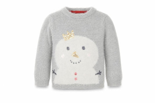 Marks & Spencer kids Girls Grey  Knit Pullover Sweatshirt Size 2 Years  - chrismas