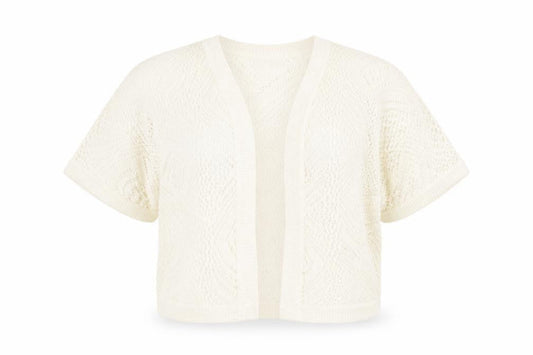 Front view of Roman women’s white knit cardigan jumper, size UK 16
