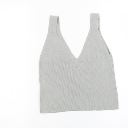 H&M Womens Grey  Knit Basic Tank Size 4