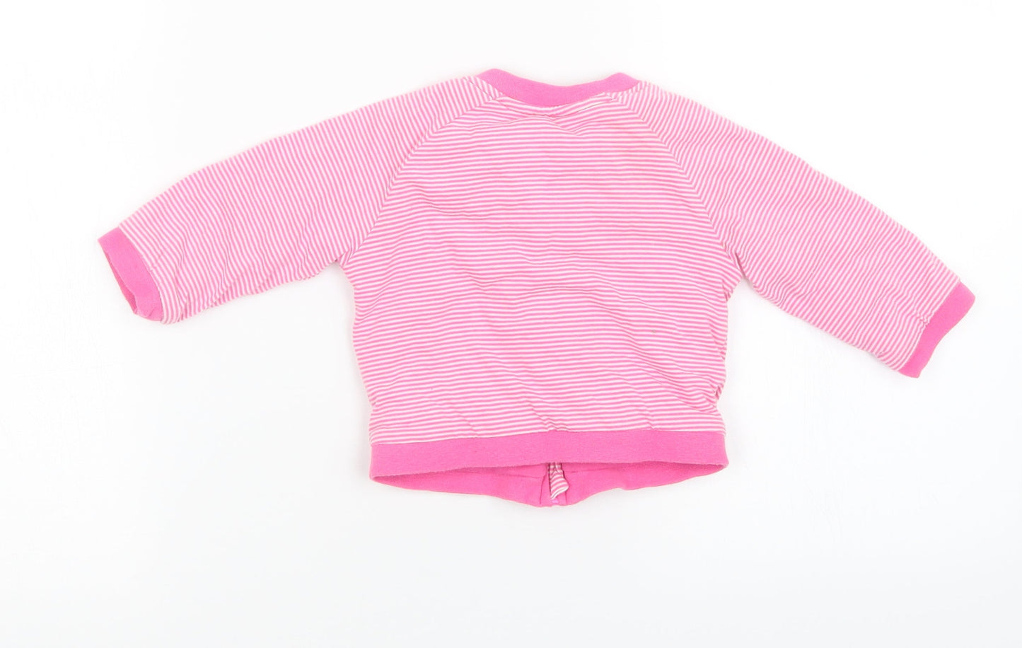 F&F Girls Pink Striped  Basic Jacket Jacket Size 3-6 Months
