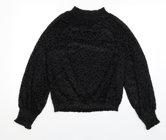 M&S Womens Black Polka Dot  Pullover Jumper Size 10
