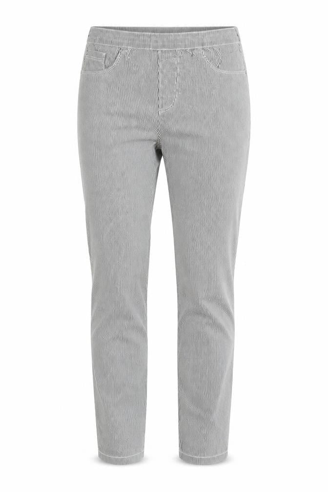 Peacocks Womens Grey Striped  Trousers  Size 10 L27 in