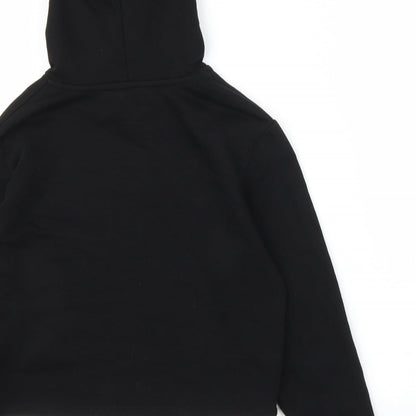 Preloved Matalan Girls Black   Pullover Hoodie Size 10-11 Years  - Cropped - Label