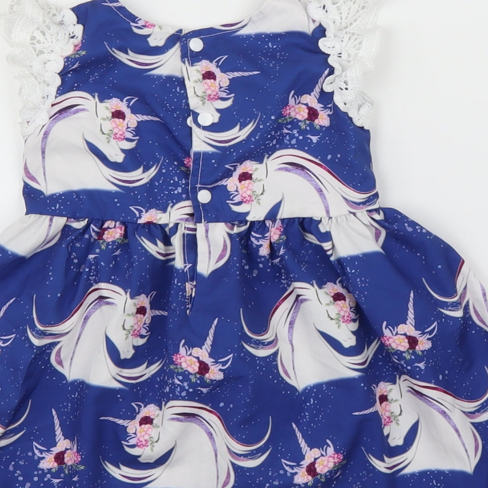 CANIS Girls Blue   A-Line  Size 12 Months  - Unicorn