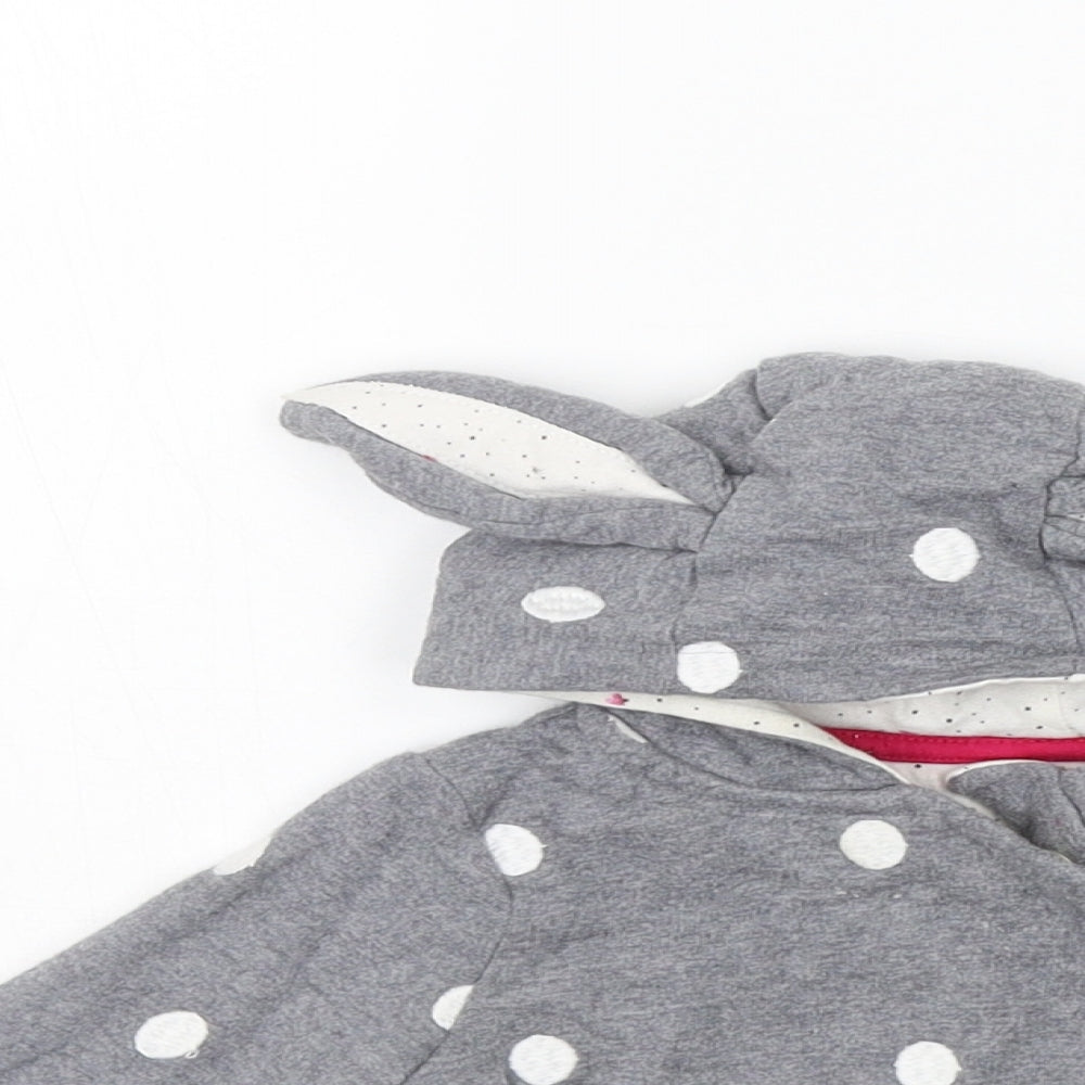 Mother care Girls Grey Polka Dot  Pullover Jumper Size 0-3 Months