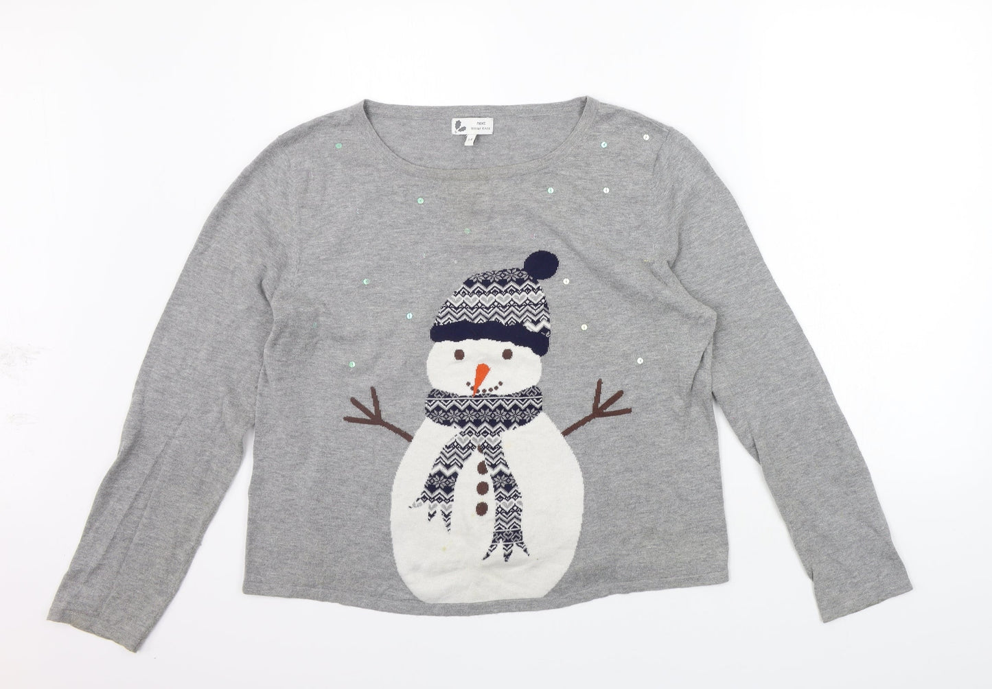 NEXT Womens Grey   Pullover Jumper Size 14  - Christams washable MARKS