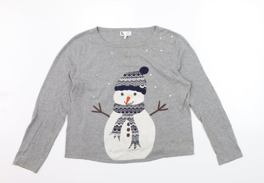 NEXT Womens Grey   Pullover Jumper Size 14  - Christams washable MARKS