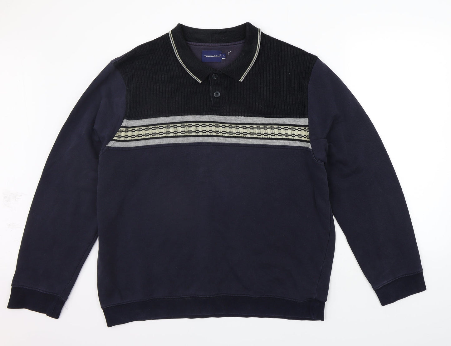 BHS Womens Blue Geometric  Pullover Jumper Size XL