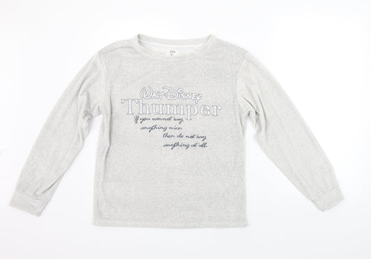 Primark Womens Grey Solid  Top Pyjama Top Size XS  - DISNEY