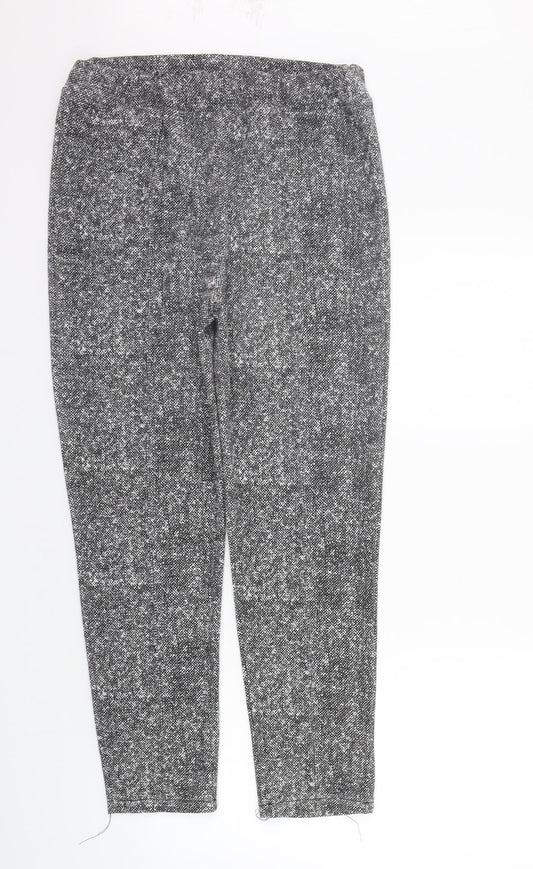 Preworn Womens Grey Geometric  Trousers  Size XL L26 in - Elastic Waist Band