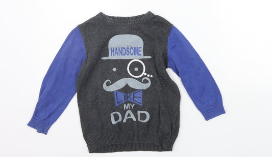 Debenhams Boys Grey   Pullover Jumper Size 2-3 Years