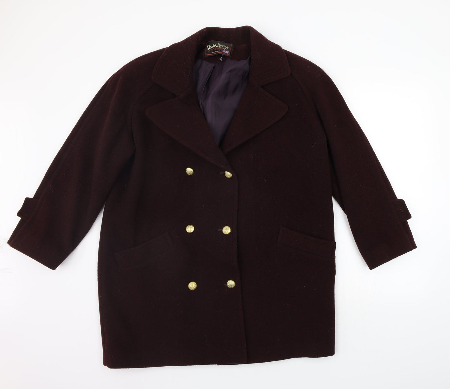 DAVID BARRY Womens Purple   Jacket Coat Size 12