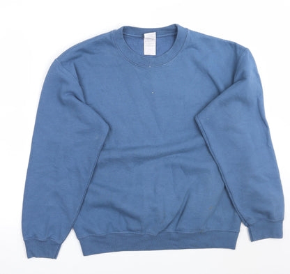 Preloved Gildan Mens Blue   Pullover Jumper Size M - Front