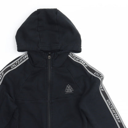 Close-up detail of Next girls’ black jacket coat, size 7, years
