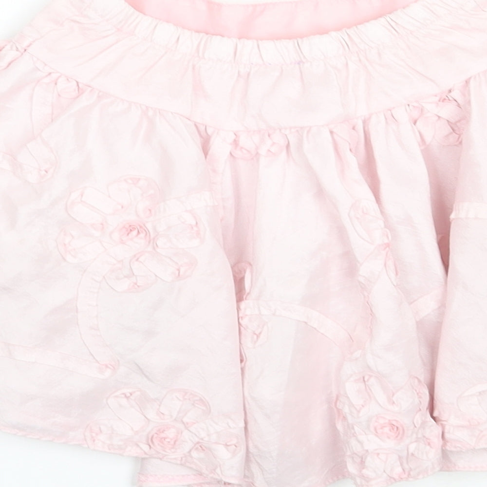 Adams Girls Pink Floral  A-Line Skirt Size 2 Years