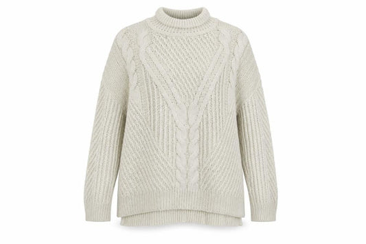 Front view of Papaya women’s beige jumper, size M