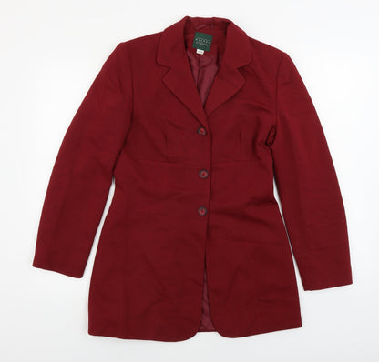 Additional front view of charlotti halton women’s red jacket blazer, size UK 10