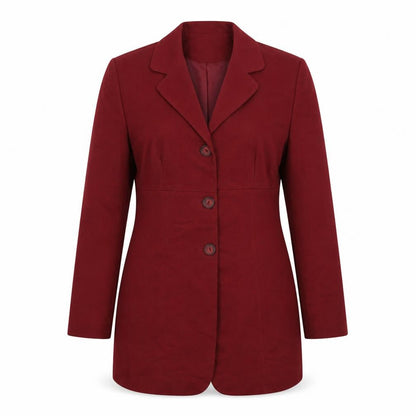 Front view of charlotti halton women’s red jacket blazer, size UK 10