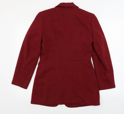Back view of charlotti halton women’s red jacket blazer, size UK 10