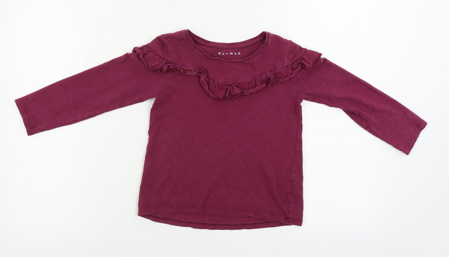Nutmeg  Girls Purple   Basic T-Shirt Size 5-6 Years