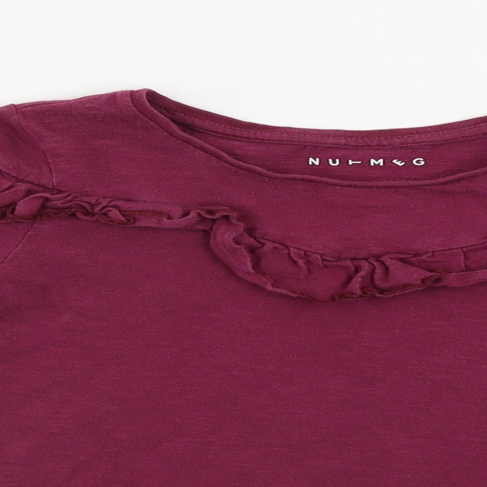 Nutmeg  Girls Purple   Basic T-Shirt Size 5-6 Years