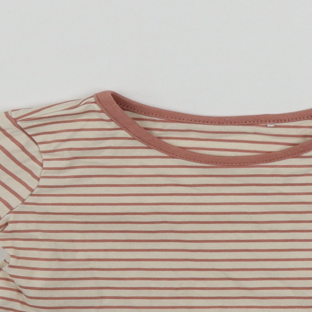 George  Girls Pink Striped  Basic T-Shirt Size 2 Years