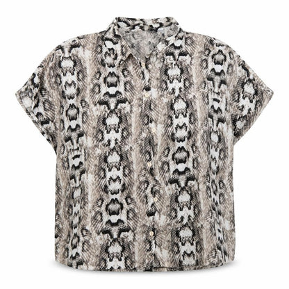H&M Womens Grey Animal Print  Basic Button-Up Size 38