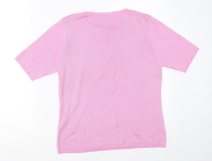 Preloved Debenhams Womens Pink   Basic T-Shirt Size 16 - Back