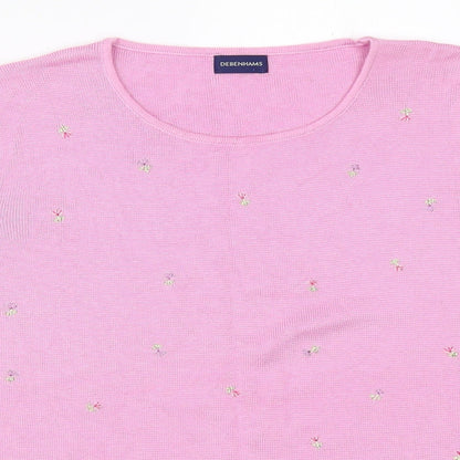 Preloved Debenhams Womens Pink   Basic T-Shirt Size 16 - Detail