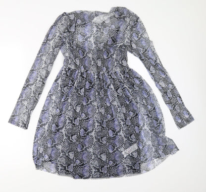 Primark Womens Blue Animal Print  Fit & Flare  Size 8