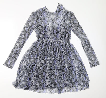 Primark Womens Blue Animal Print  Fit & Flare  Size 8
